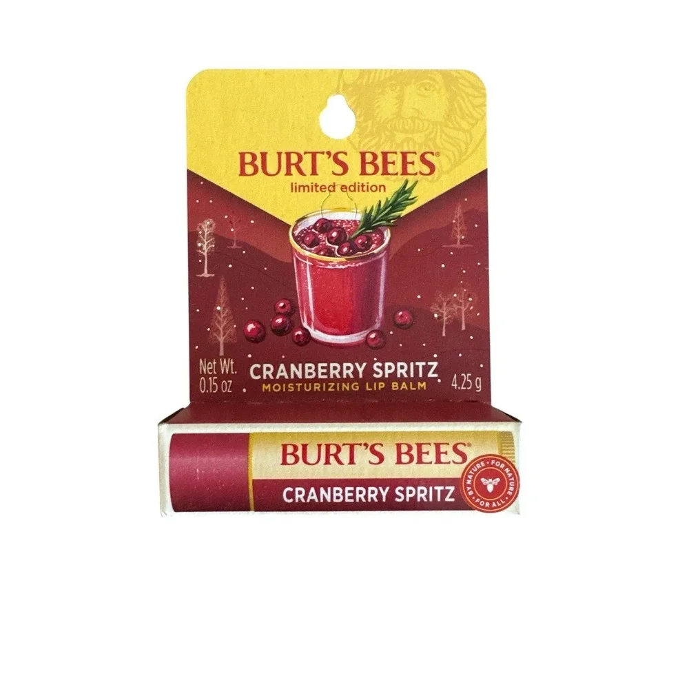 2 Pack Burt's Bees Limited Edition Cranberry Spritz Moisturizing Lip Balm 0.15oz
